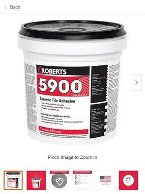Backsplash 5900 White Ceramic Tile Adhesive - 1 Gallon